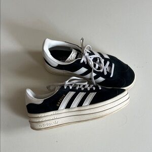 adidas Black & White Platform Gazelle Sneakers
